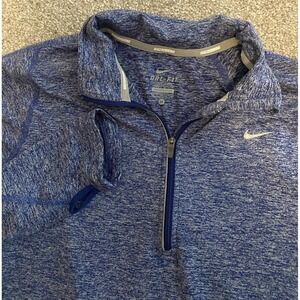 Nike Element Running Blue Womens M Windbreaker Pullover 1/4 Zip Dri Fit Reflect